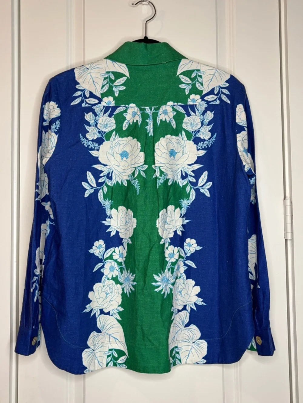 Farm Rio Green Blue Floral Button Top + Shorts Set Tropical Resort Matching - Picture 7 of 12